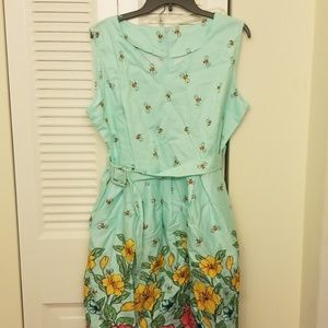 Vintage cotton dress with belt